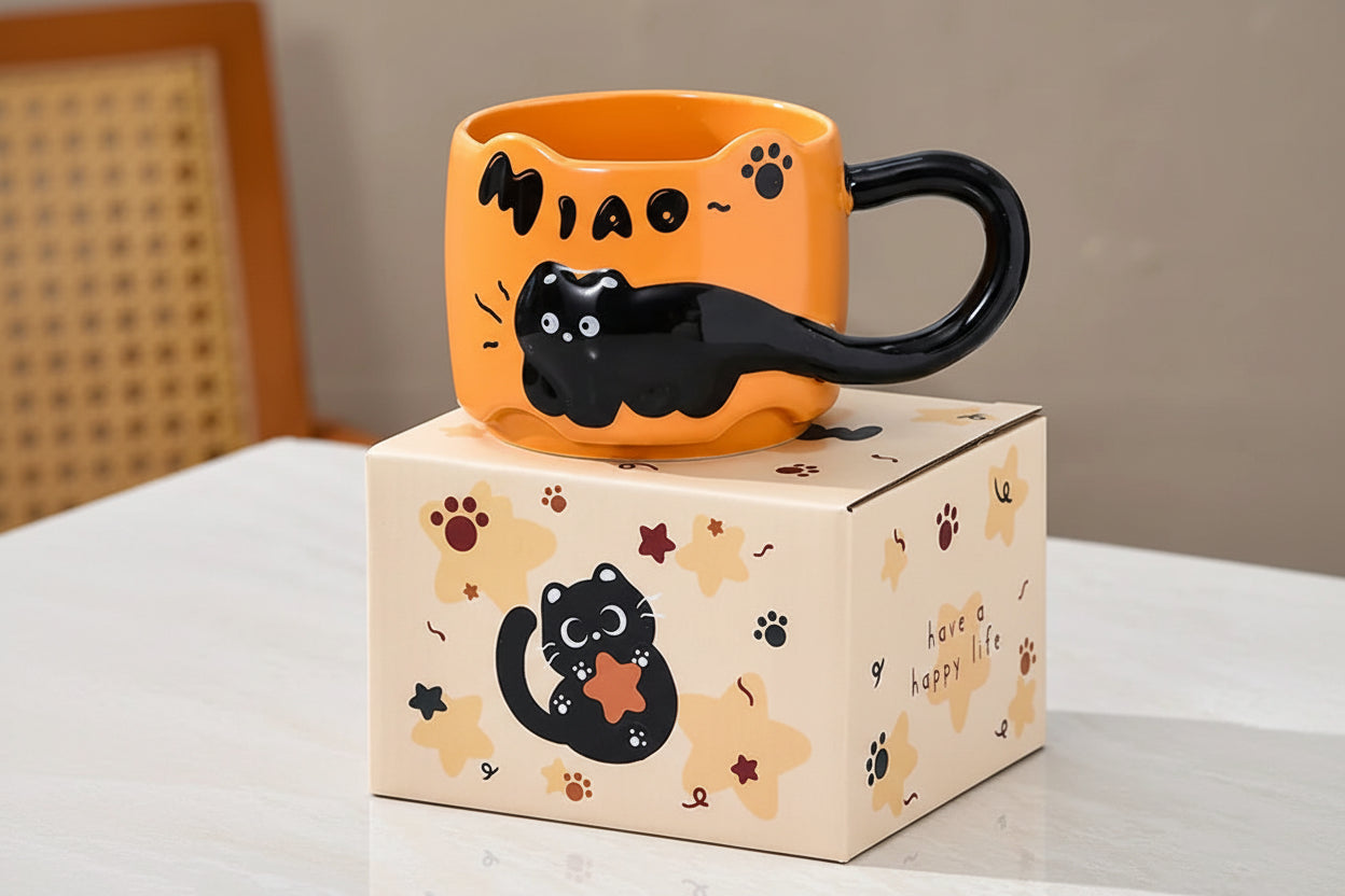 Stackable Cat Ceramic Mug