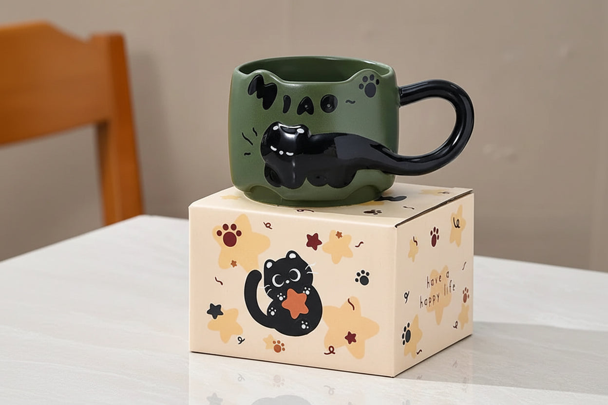 Stackable Cat Ceramic Mug