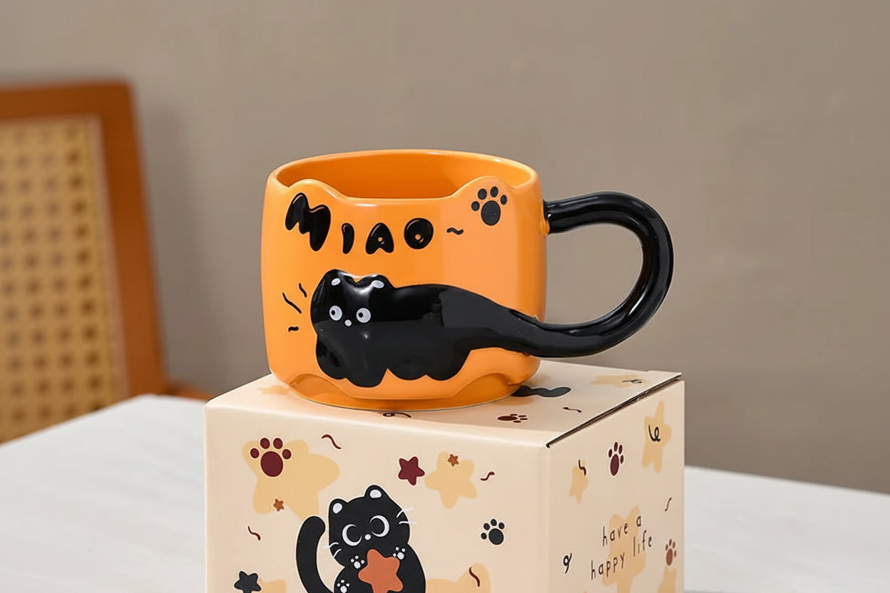 Stackable Cat Ceramic Mug