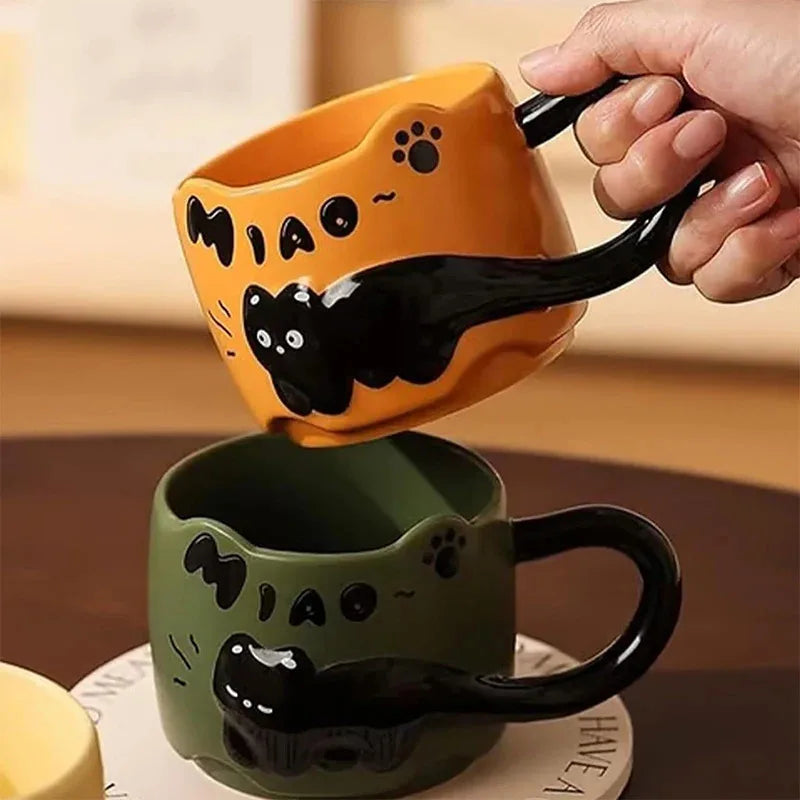 Stackable Cat Ceramic Mug