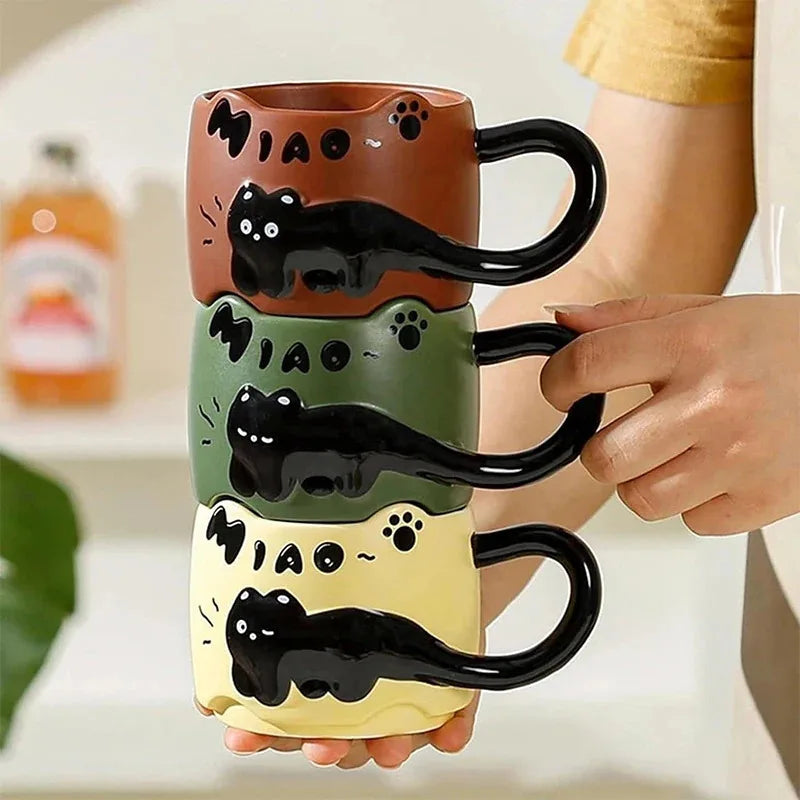 Stackable Cat Ceramic Mug